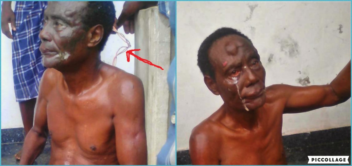 Angry Villagers Mercilessly Beat Old Chief After Confessed Killing Young Boys With Witchcraft Photos