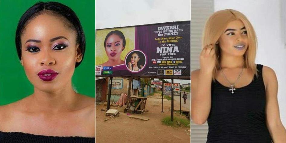 BBNaija Giant billboard for Nina erect at IMSU Junction