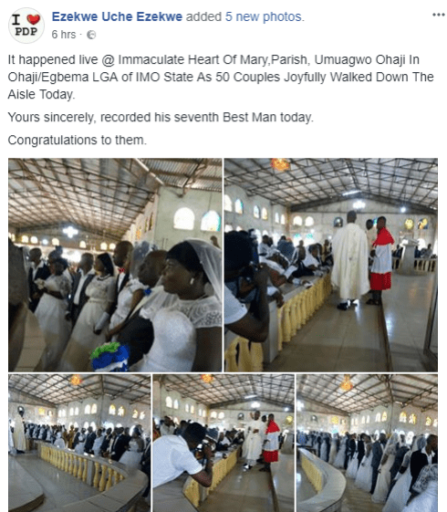 Jubilation As 50 Couples Joined Together At A Mass Wedding In Imo State Photos 1