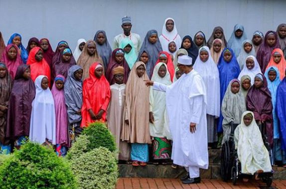 Read What President Buhari Said When He Received The Freed Dapchi Schoolgirls In Aso Rock 1