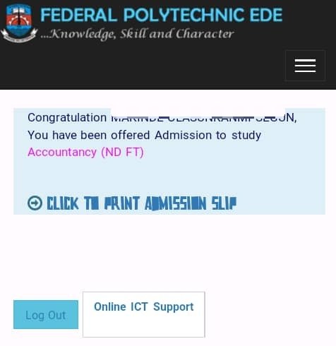 Federal Polytechnic Ede Acceptance Fees 2020/2021 (Payment Procedure)