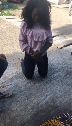 Upcoming Actress Forced To Kneel And Apologize To Seyi Edun For Trolling Her On Instagram (Photos)