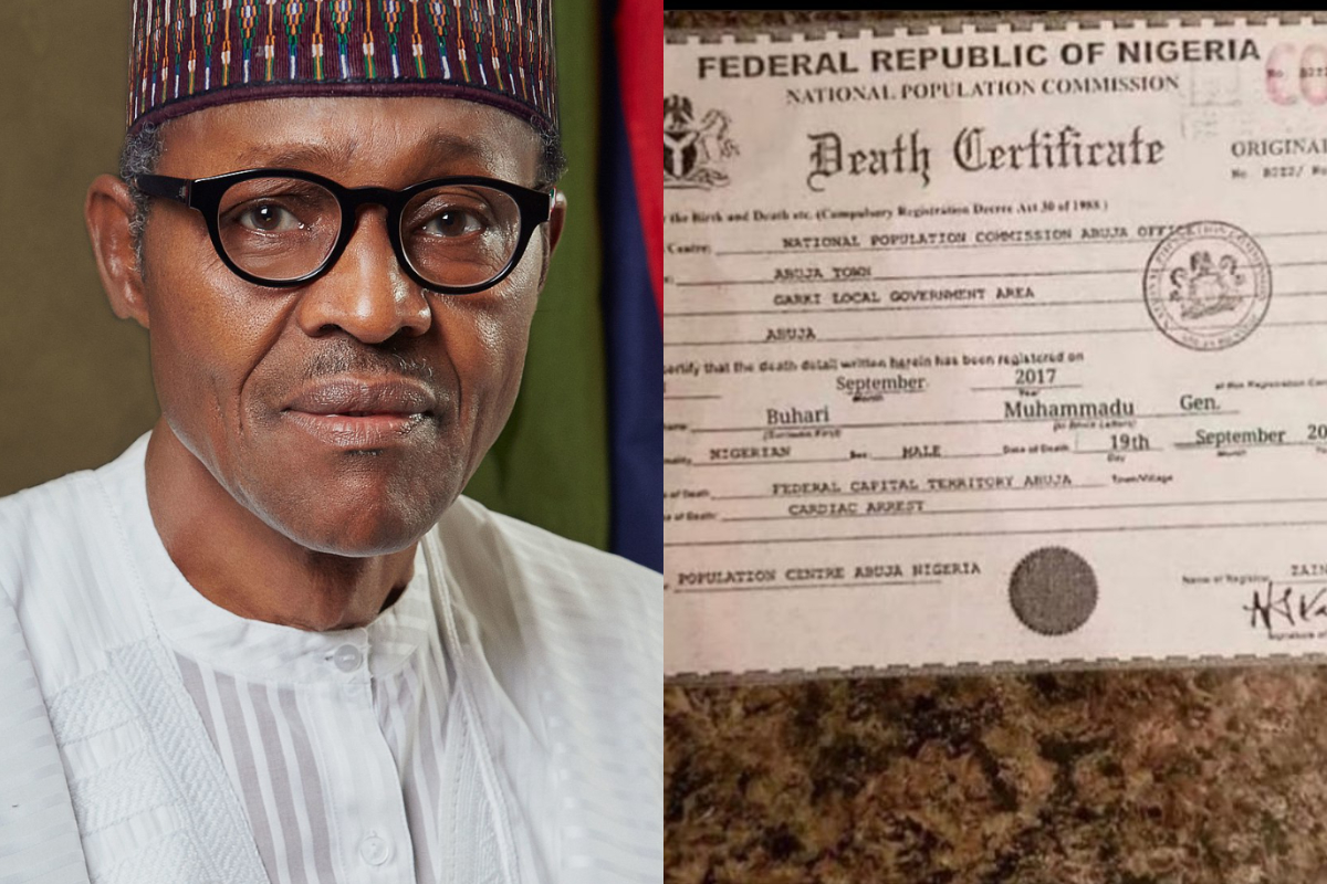 Buhari Death certificate