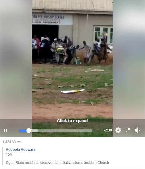 Hoodlums Cart Away Food Items Discovered Inside A Church In Ogun State (Video)