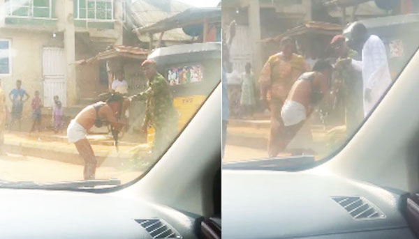 Soldier strips, beats lady for indecent dressing in Ogun