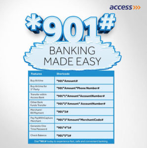 access bank ussd code features x