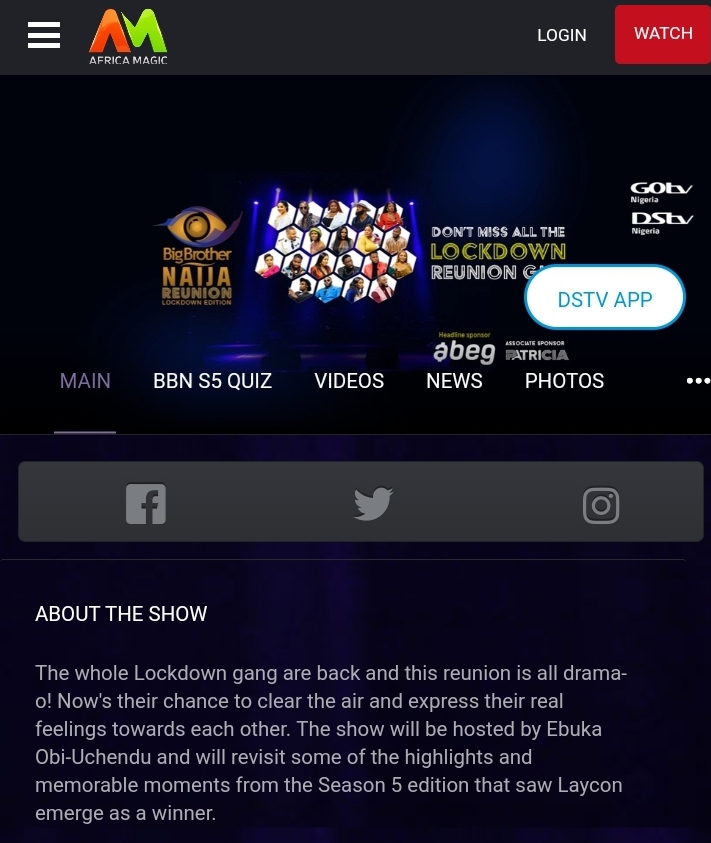 Website for Big Brother Naija BBNaija Show