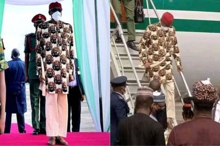 ‘Your Trouser Looks Like What You Did To Nigerian Economy’ — Reactions Trail Buhari’s Outfit To Imo