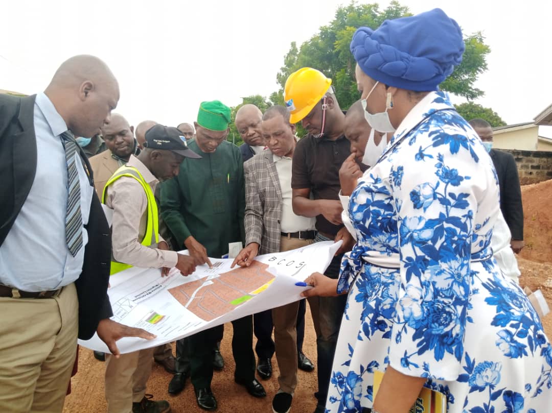 Commissioner for Lands and others checking the plan at Rashidi Adewolu Ladoja GRA