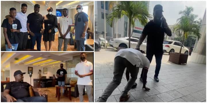 Moment Obi Cubana Met Viral Lagos Hawker Jeremiah, the Young Man was Star-Struck (VIDEO)