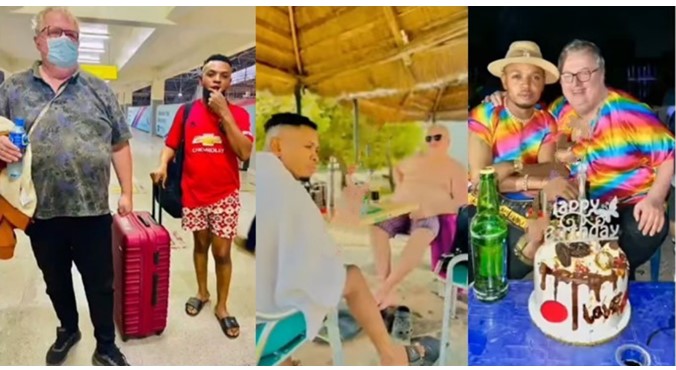 Young Nigerian man shows off his white boyfriend video goes viral Watch