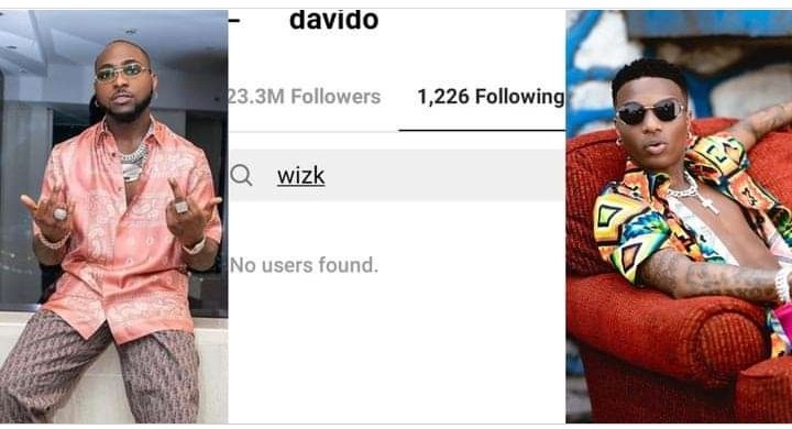 Davido unfollows Wizkid again following speculations his colleagues never celebrate him