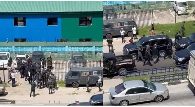 Moment Gov. Sanwo-Olu And His Security Arrested ‘Military Officer’ Riding Okada Against Traffic