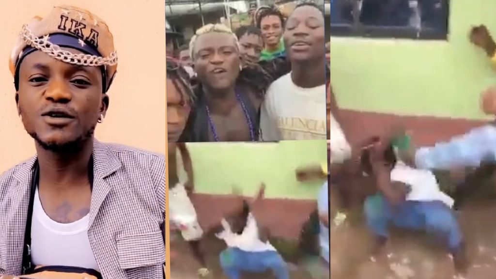 Video: Moment Portable Ordering Thugs To Brutalise Young Man As Nigerian Police Invite Him For Questioning