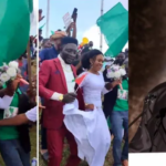 How Peter Obi Reacts As Newly Wedded Couple Attend ObiDient Rally In Abuja Straight From Their Wedding (Video)