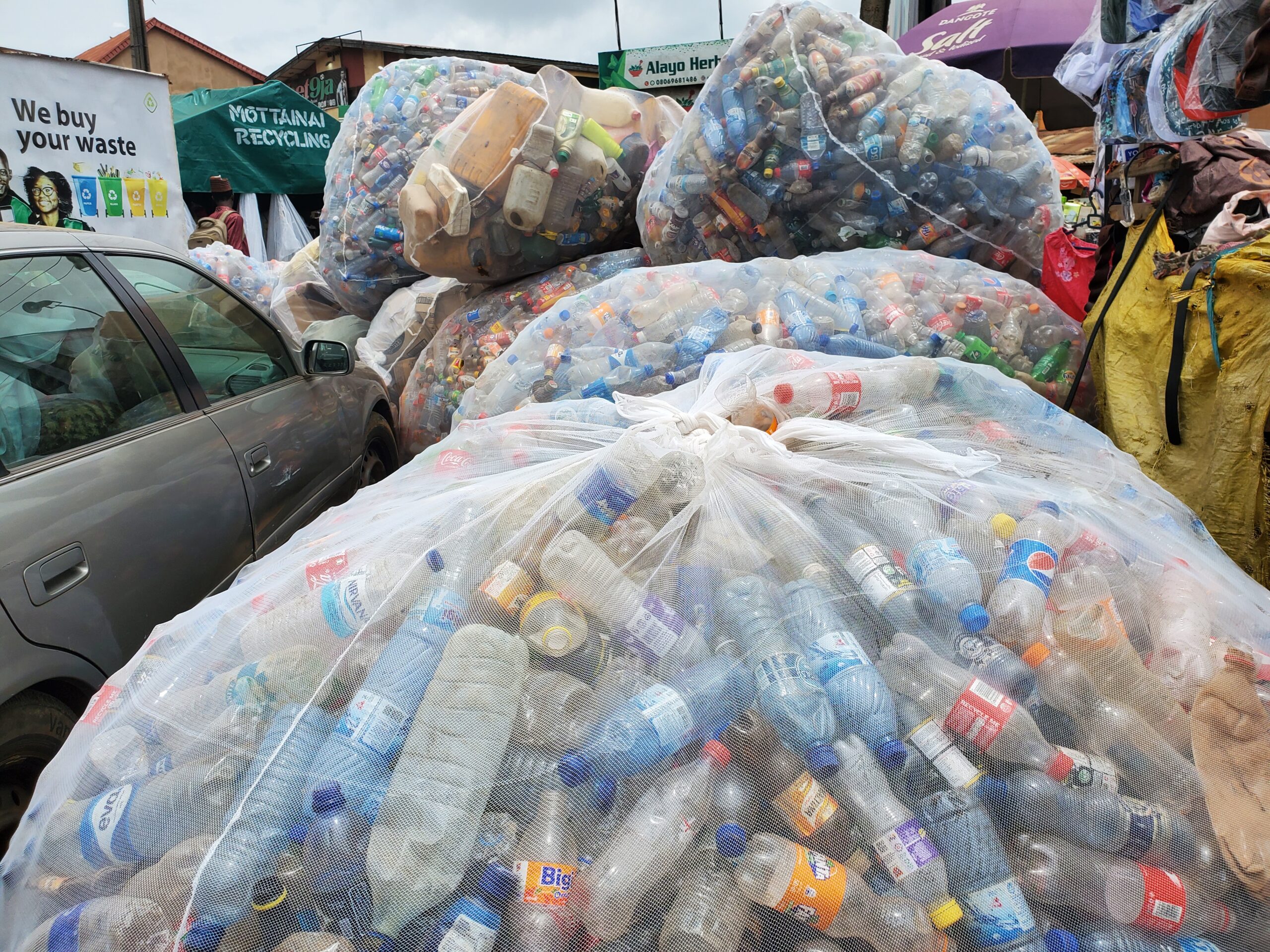 Recovered pet bottles