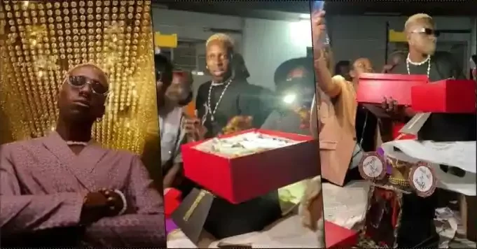#BBNaija7: Hermes Receives Cash Gift, Shoes and Others From Fans (Video)
