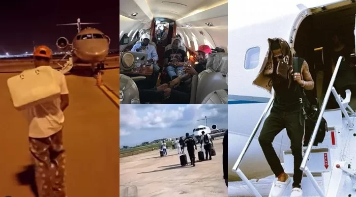 Wizkid Board Private Jet Alone