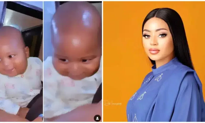 Khalifa Nwoko: Regina Daniels Shares Close Shot of Second Son, Fans React