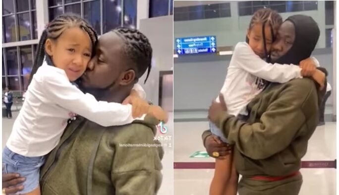 Kogbagidi’s Daughter Burst Into Tears Because She Didn’t Want To Travel Abroad Without Him (Video)