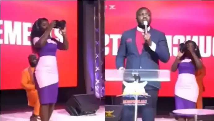 man propose videographer during church