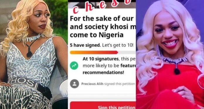 BBTitans S1: Nigerians Sign Petition To Ban Khosi From Entering Nigeria (Details)