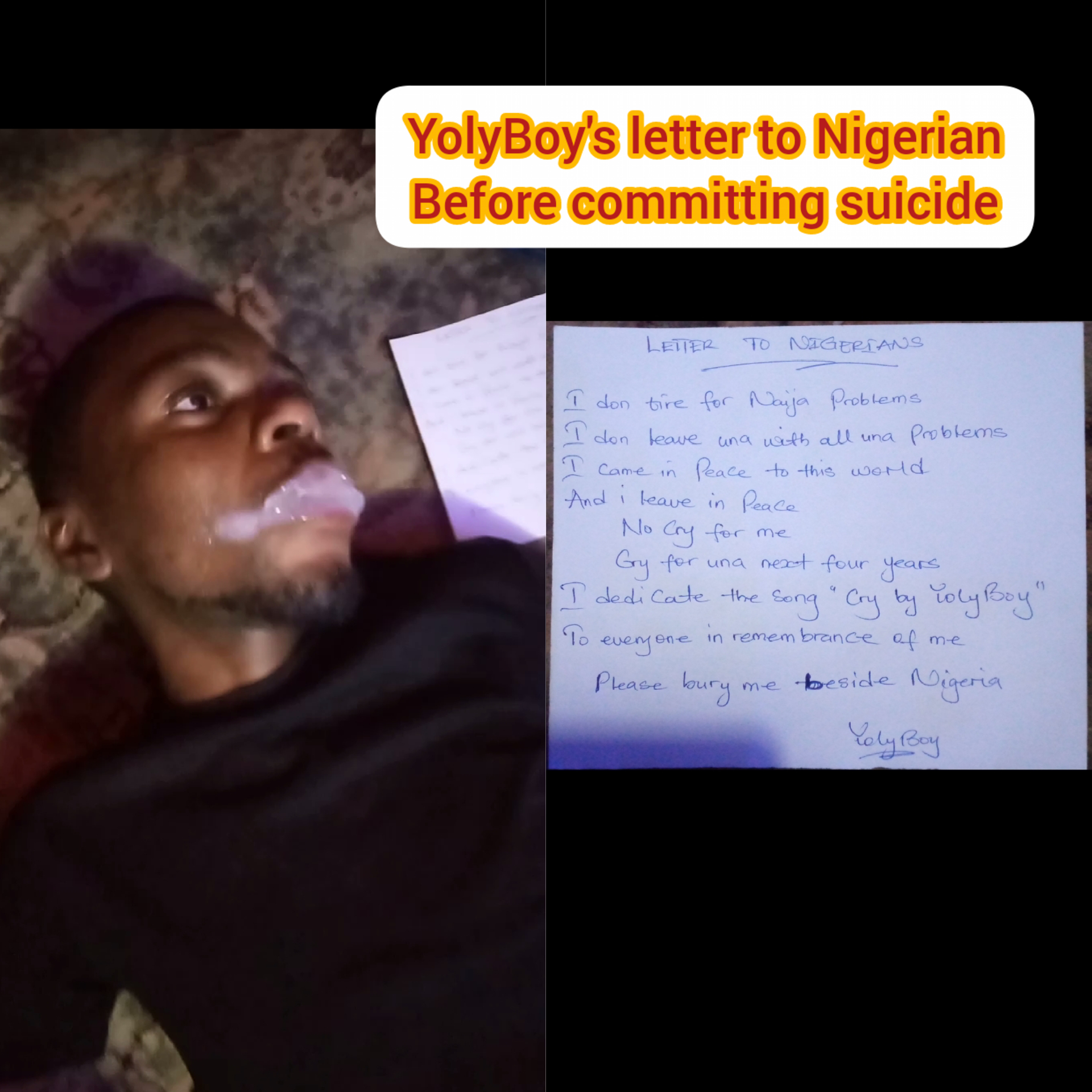 Nigerian Singer YolyBoy Dead