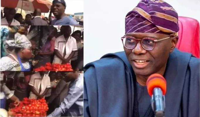 Lagos State Governor, Babajide Sanwo-Olu Visits Local Market To Buy Foodstuff (Video)