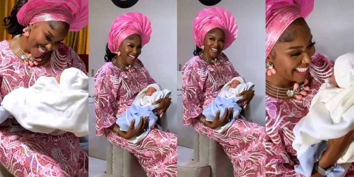 New Mum, Biola Bayo shares heartwarming videos of her son(Video)