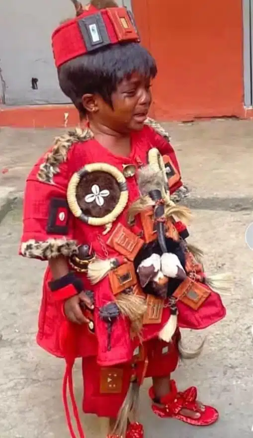 little girl dresses like native doctor