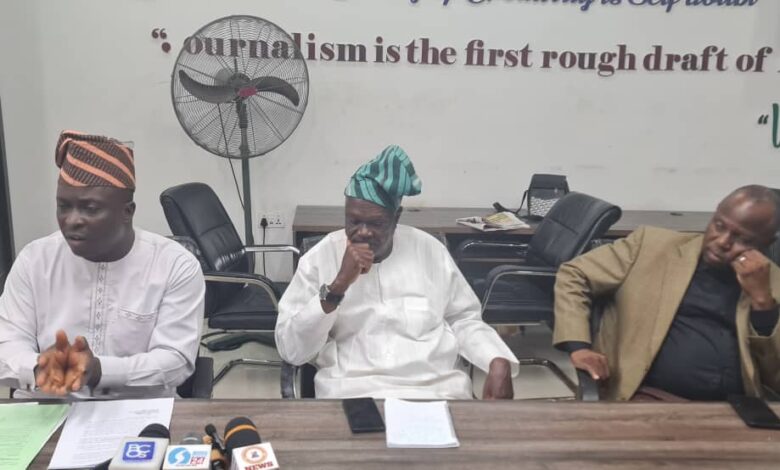 Comm for Budget, Prof. Musibau Babatunde; Commissioner for Information, Prince Dotun Oyelade, and the CPS, Mr. Suleiman Olanrewaju during the media briefing today.