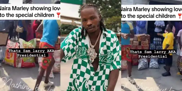 “Werey, I No Go Forgive You” – Knocks as Naira Marley Presents Bags of Rice, Noodles, Drinks to Special Kids After Bail