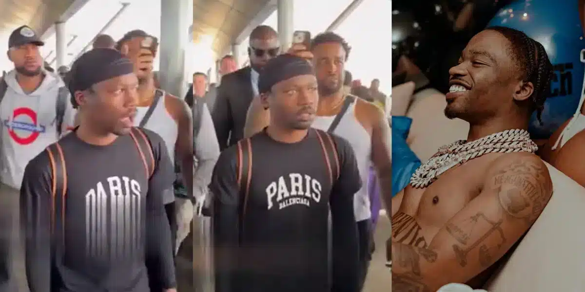 “Make E Better Hold Him Chain Well” — Nigerians Tell Rapper Roddy Ricch As He Touches Down Nigeria Looking Shocked