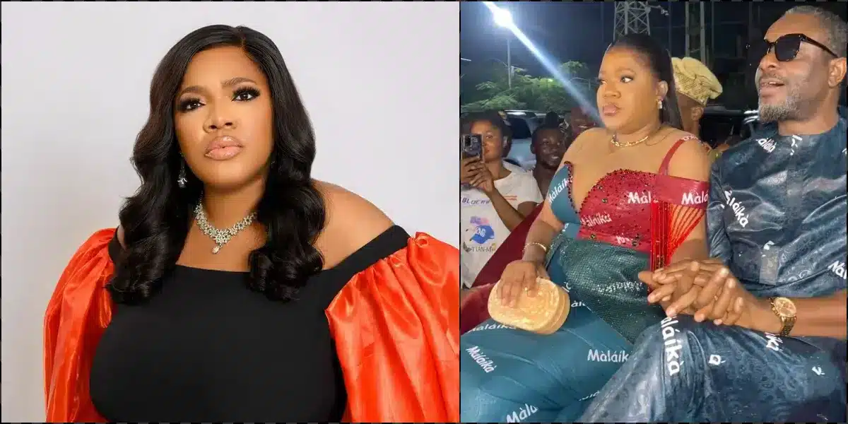 Nollywood Actress, Toyin Abraham Stirs Reactions As She Rocks Matching Outfits With Emeka Ike
