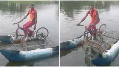 builds water bicycle that rides on rivers